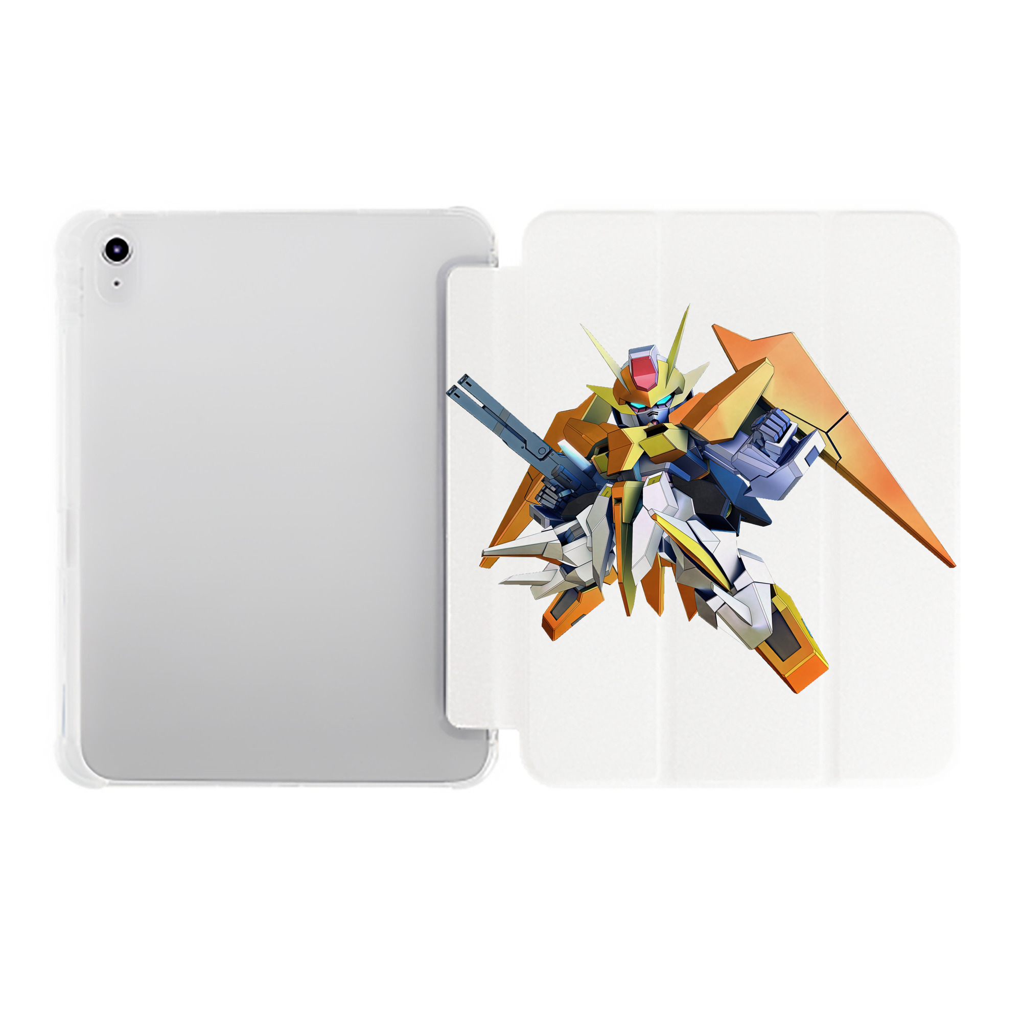 （画像用） 機動戦士ガンダム Mobile Suit Gundam IPad ケース ペン収納付き 三つ折りスタンド PUレザー×シリコン 対応機種9.5/10.5/10.9インチ